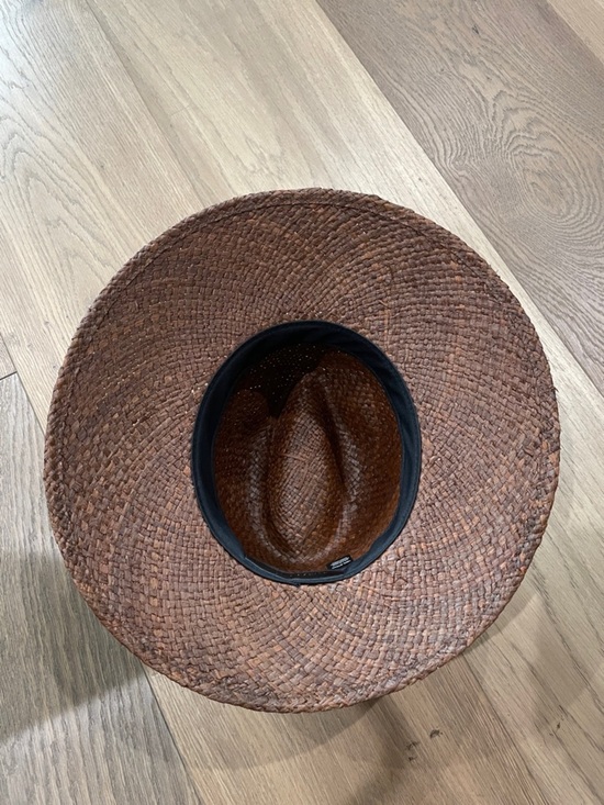 Janessa Leone Dora Raffia Straw Fedora Hat Brown